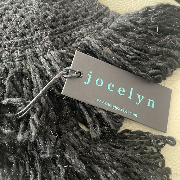 NWT ALPACA BLEND OVERSIZED BLACK ON BLACK FRINGE SCARF - Picture 2 of 3